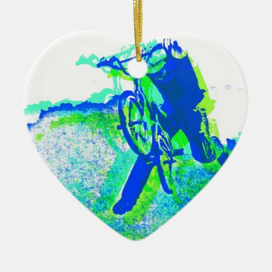 Freestyle BMX Rider in Cool Pop Art Style Keramisch Ornament (Voorkant)
