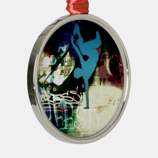 Freestyle Break Dance Graffiti Metalen Ornament (Rechts)