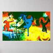 Freestyle Break Dance Graffiti Poster Hip Hop (Voorkant)