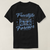 Freestyle Forever Music Boom Box Radio Love Music T-shirt (Design voorkant)