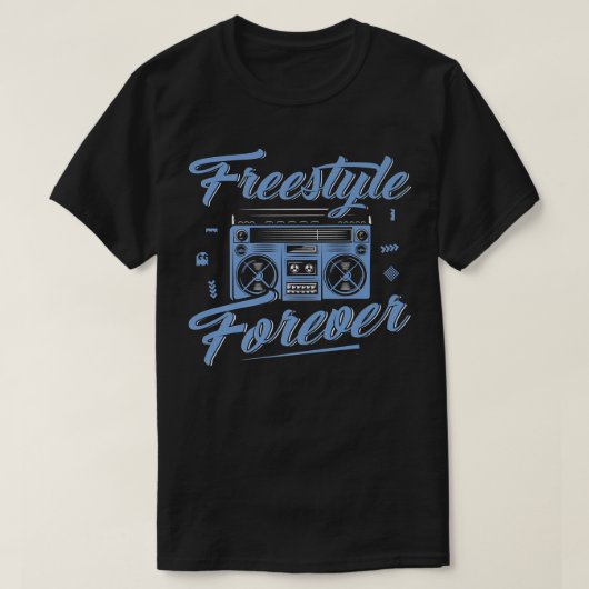 Freestyle Forever Music Boom Box Radio Love Music T-shirt (Design voorkant)