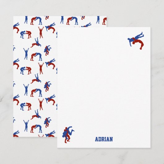 Freestyle Greco Roman Wrestling Aangepaste naam Notitiekaartje (Voorkant / Achterkant)
