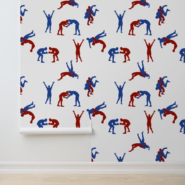 Freestyle Greco Roman Wrestling Pattern Behang (Applicatie)