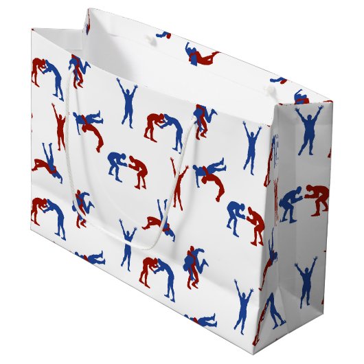 Freestyle Greco Roman Wrestling Pattern Groot Cadeauzakje (Voorkant Gekanteld)