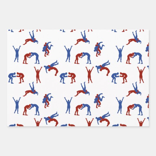 Freestyle Greco Roman Wrestling Pattern Inpakpapier Vel (Voorkant 3)