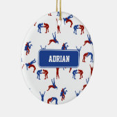 Freestyle Greco Roman Wrestling Pattern Keramisch Ornament (Rechts)