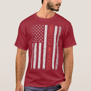 Freestyle Motorcross Amerikaanse Vlag 4 juli T-shirt