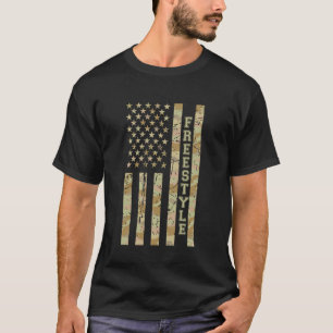 Freestyle Muziekin Stijl Dans Woestijn Camo Versle T-shirt