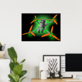 Freestyle racing fpv-drone LED racing drones Poster (Thuiskantoor)