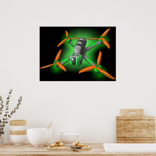 Freestyle racing fpv-drone LED racing drones Poster (Keuken)