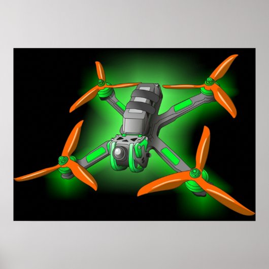 Freestyle racing fpv-drone LED racing drones Poster (Voorkant)