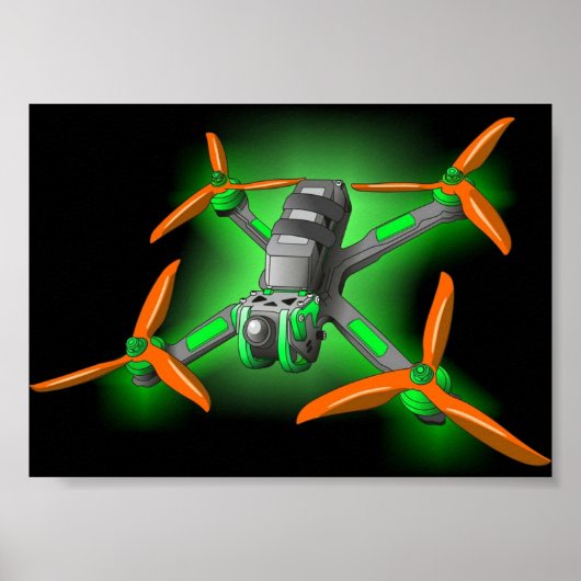 Freestyle racing fpv-drone LED racing drones Poster (Voorkant)