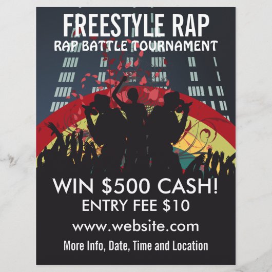 Freestyle Rap Battle Music Flyer (Achterkant)