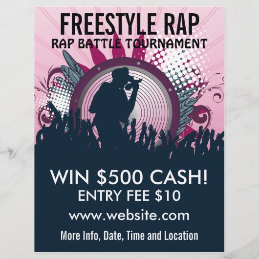 Freestyle Rap Music Flyer (Achterkant)