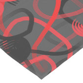 Freestyle Red Black Grey Brushstrokes Patroon Korte Tafelloper (Hoek)