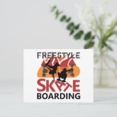 Freestyle Skateboarding Briefkaart (Staand voorkant)