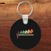 Freestyle Ski Skiing Skier Heartbeat Retro Funny G Sleutelhanger (Voorkant)