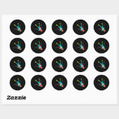 Freestyle skiën ronde sticker (Vel)