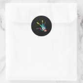 Freestyle skiën ronde sticker (Tas)