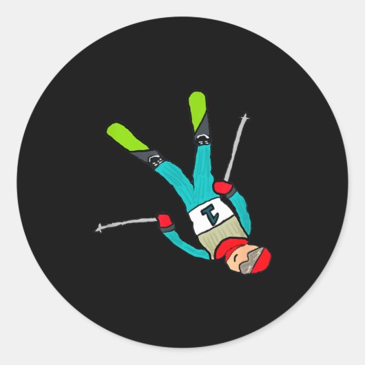 Freestyle skiën ronde sticker (Voorkant)