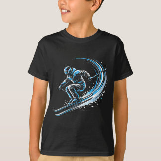 Freestyle skiën skisporter actie wintersport kunst t-shirt