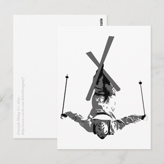 Freestyle Skiing Briefkaart (Voorkant / Achterkant)