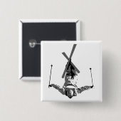 Freestyle Skiing Vierkante Button 5,1 Cm (Voorkant /achterkant)