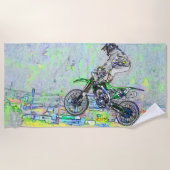 Freestyle Stuntman - Motocross Rider Beach Towel Strandlaken (Voorkant)