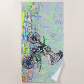 Freestyle Stuntman - Motocross Rider Beach Towel Strandlaken (Voorkant)
