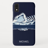 Freestyle Swimmer - Gepersonaliseerde naam | Sport Case-Mate iPhone Case (Achterkant)