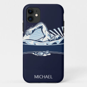 Freestyle Swimmer - Gepersonaliseerde naam   Sport Case-Mate iPhone Case