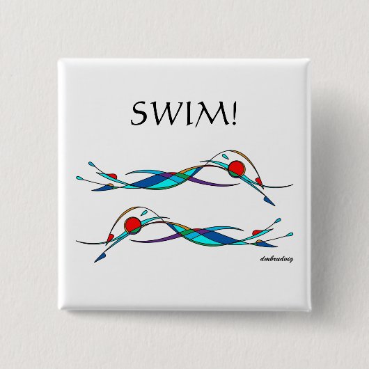 Freestyle-zwemmers Duo-Button Vierkante Button 5,1 Cm (Voorkant)