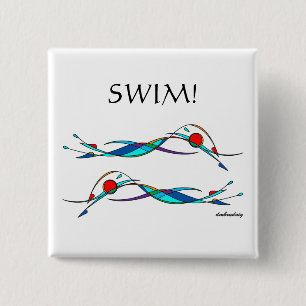 Freestyle-zwemmers Duo-Button Vierkante Button 5,1 Cm