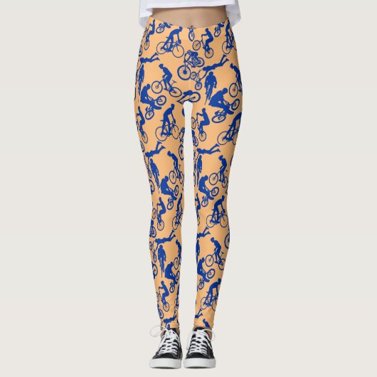 Freestyles Pattern.w x4 Oranje BG Leggings (Voorkant)
