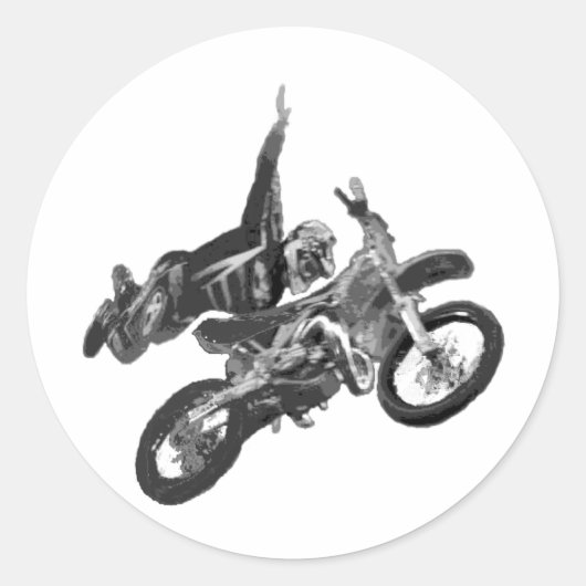 Freestyling met vuilfiets ronde sticker (Voorkant)
