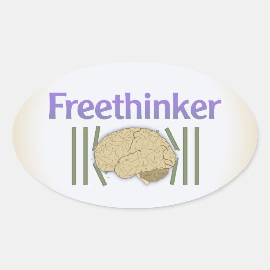 Freethinker (met breinbrekende vrije Stickers) Ovale Sticker (Voorkant)