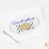 Freethinker (met breinbrekende vrije Stickers) Ovale Sticker (Envelop)