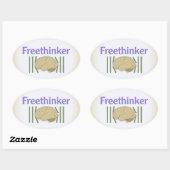 Freethinker (met breinbrekende vrije Stickers) Ovale Sticker (Vel)