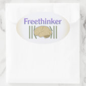 Freethinker (met breinbrekende vrije Stickers) Ovale Sticker (Tas)