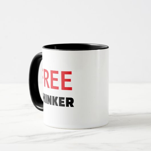 Freethinker Quote Mug - Custom Personalized Gift Mok (Voorkant links)