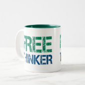 freethinker tweekleurige koffiemok (Voorkant links)