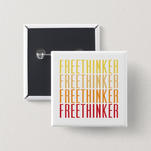 Freethinker Vierkante Button 5,1 Cm (Voorkant /achterkant)