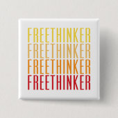 Freethinker Vierkante Button 5,1 Cm (Voorkant)