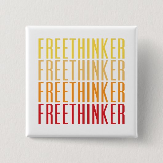 Freethinker Vierkante Button 5,1 Cm (Voorkant)