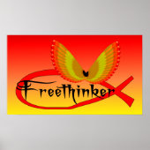 Freethinking vissymbool poster (Voorkant)