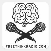 FreeThinkRadio Brainbones Stickers (Voorkant)