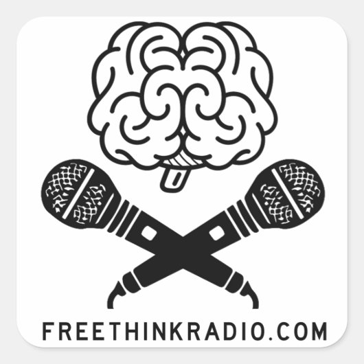 FreeThinkRadio Brainbones Stickers (Voorkant)