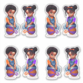 Freethrows Bows Paarse Oranje Basketbal Jongen Mei Sticker (Voorkant)