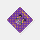 Freethrows of Bows Paars Gold Basketball Boy Girl Servet (Hoek)