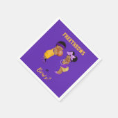 Freethrows of Bows Paars Gold Basketball Boy Girl Servet (Hoek)